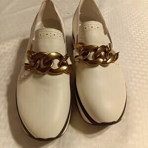 Dolce Vita Women's Slip-On Platform Sneakers Size 7.5 Ivory Leather Low Top